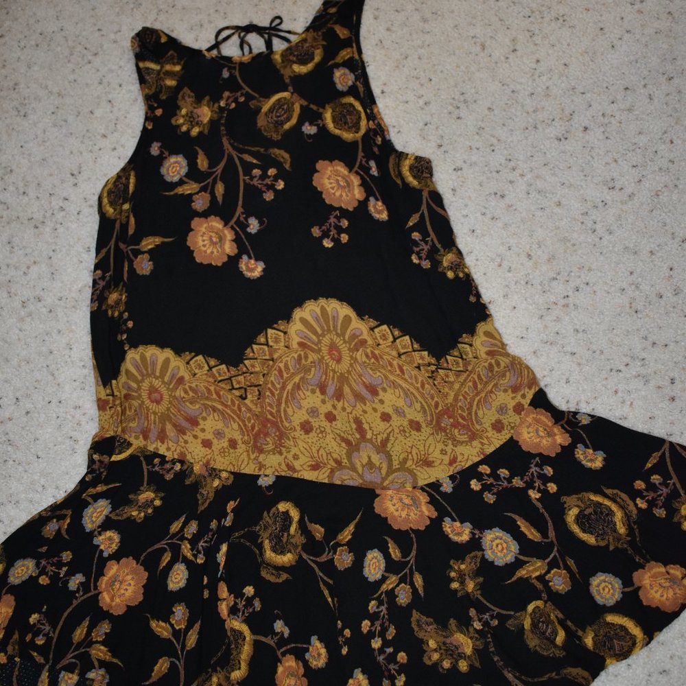 Free People Donny Dot Flouncy Hem Intimately Floral Sleeveless Tunic Dress XS